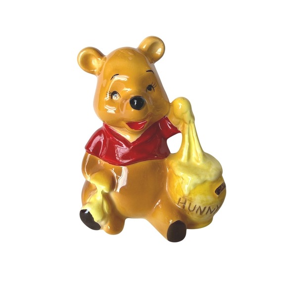 Disney Other - Vintage Disney Winnie the Pooh Ceramic Figurine Hunny Pot Japan Walt Disney Prod